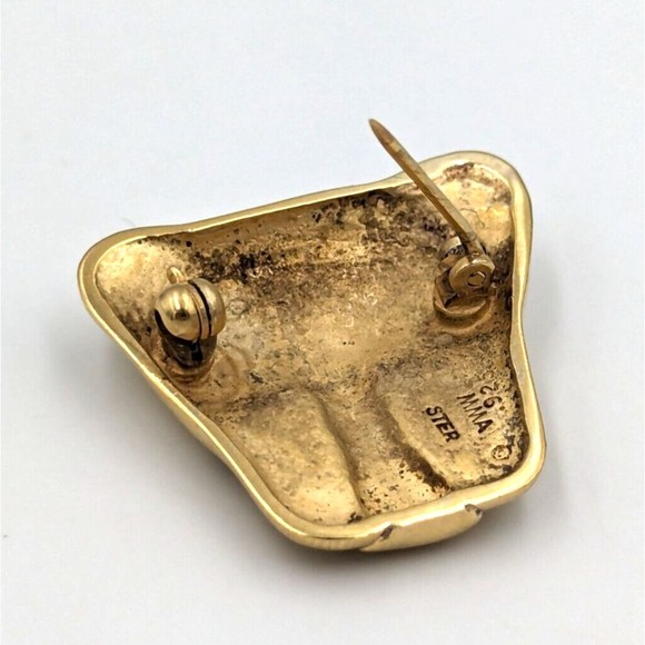 Metropolitan Museum Art Sterling 925 Vermeil MMA Lioness Cat Mask Pin Brooch - Picture 7 of 11